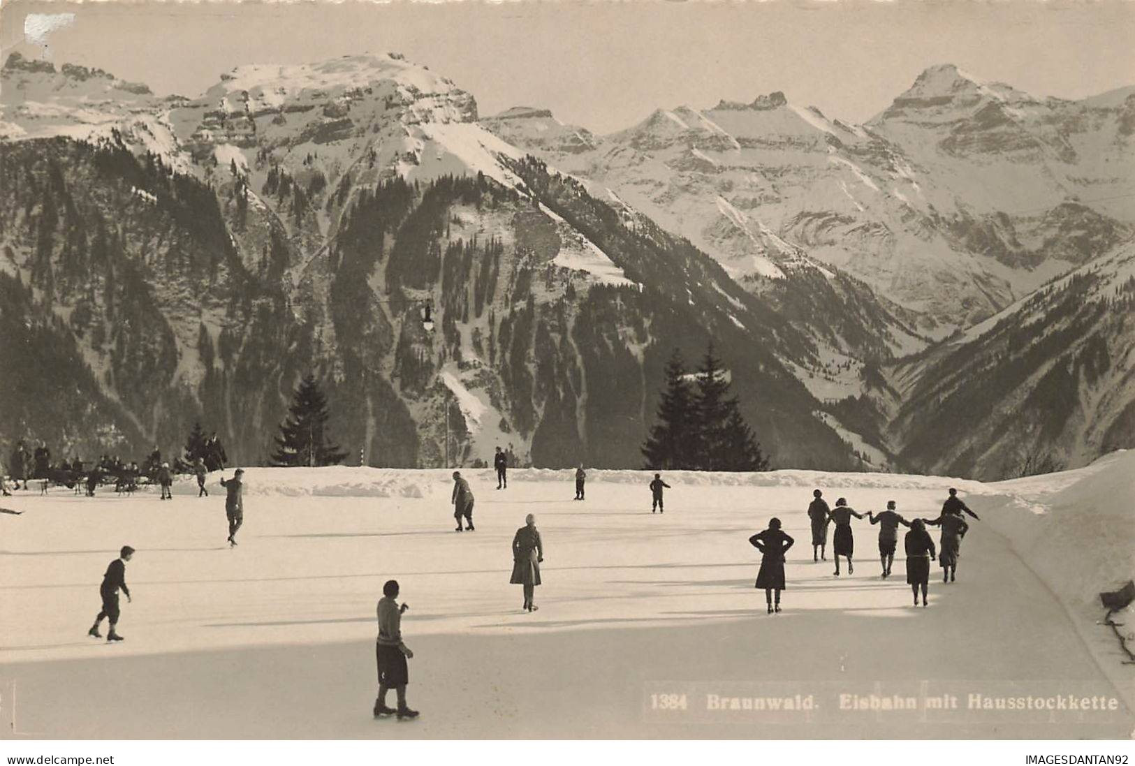 SUISSE GLARIS #28868 BRAUNWALD EISBAHN MIT HAUSSTOCKKETTE - Braunwald