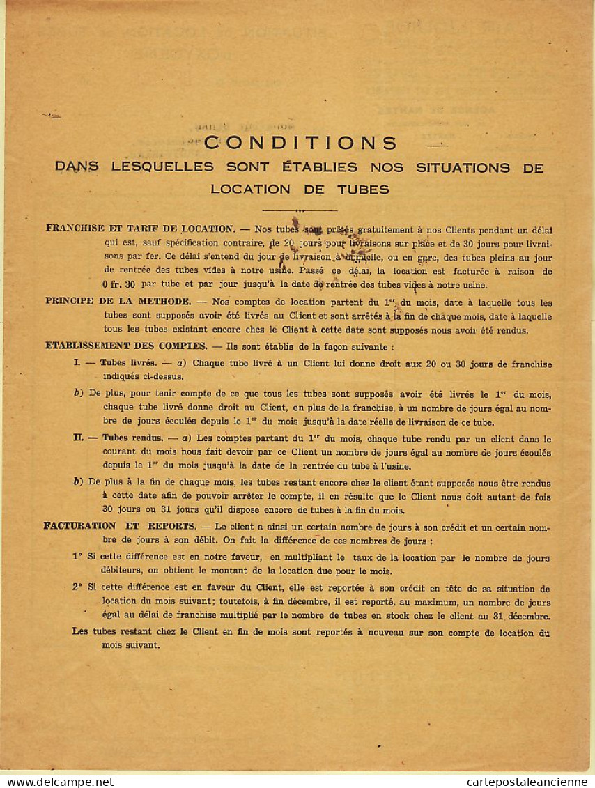 25698 / NANTES L' AIR LIQUIDE Rue Pitre-Chevalier Location Tubes Oxygène Facture 1940 à BOHEC Quincaillerie LANDIVISIAU - 1900 – 1949