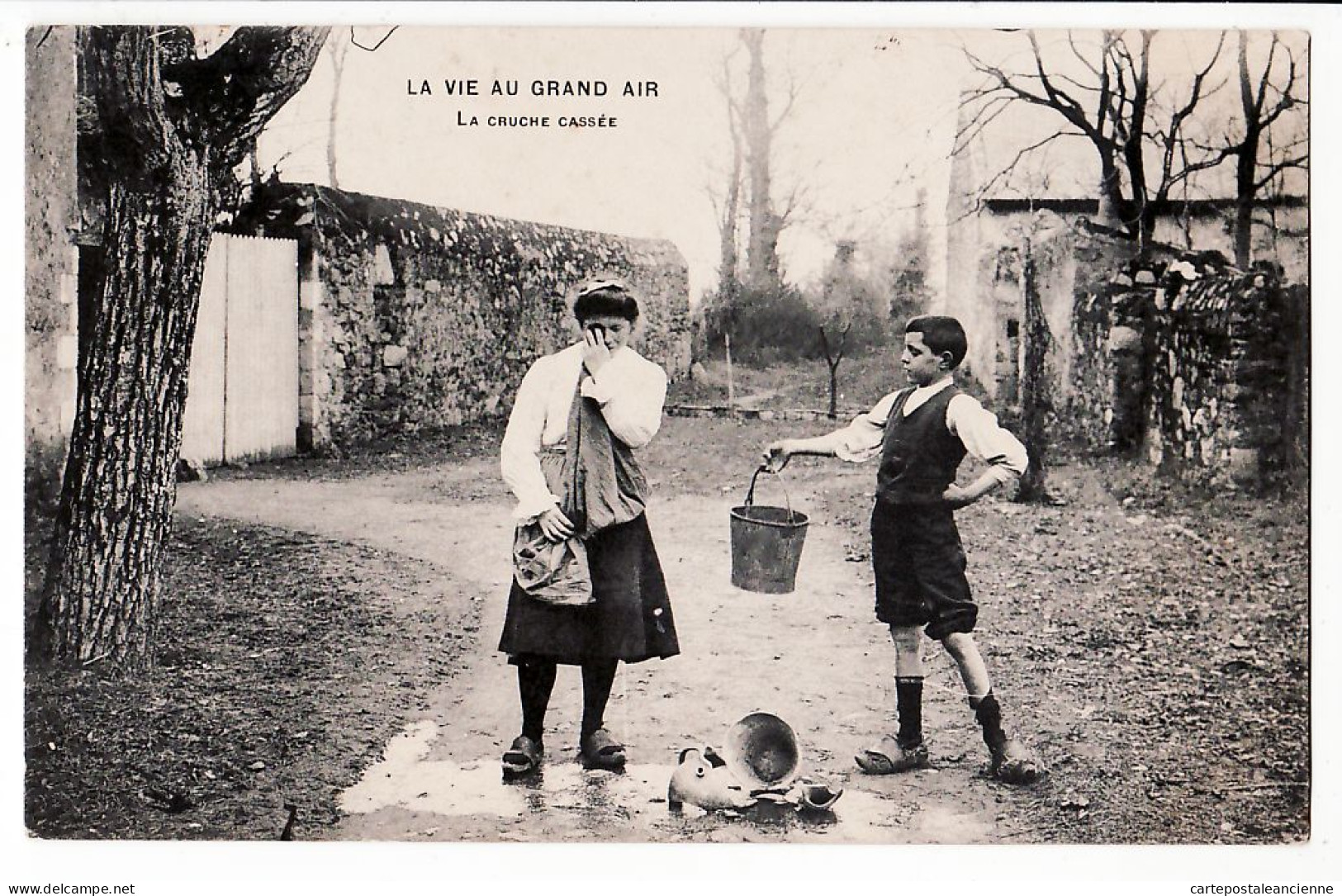 25685 / Campagne La CRUCHE CASSEE La VIE Au GRAND AIR 18.10.1907 à CHEVALIER Serres St Julien Ars Vienne Cpagr - Boerderijen