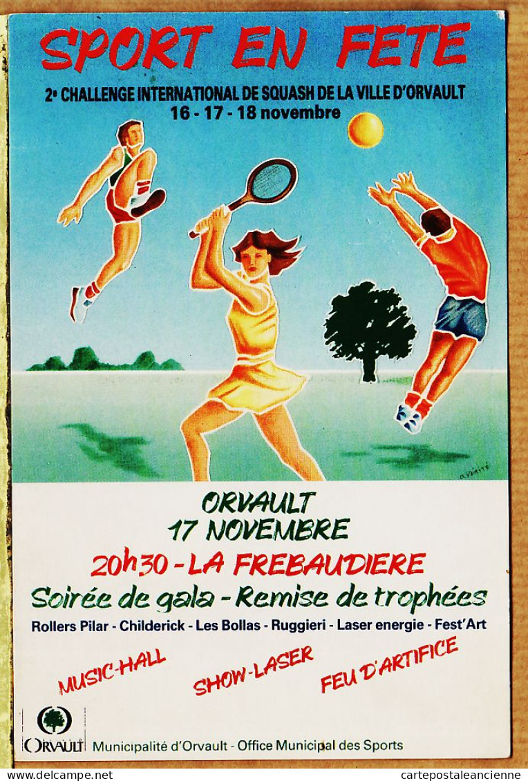 25672 / Peu Commun ORVAULT FREBAUDIERE Novembre 198? SPORT En FETE 2e Challenge International SQUASH-Olivier VERITE  - Orvault