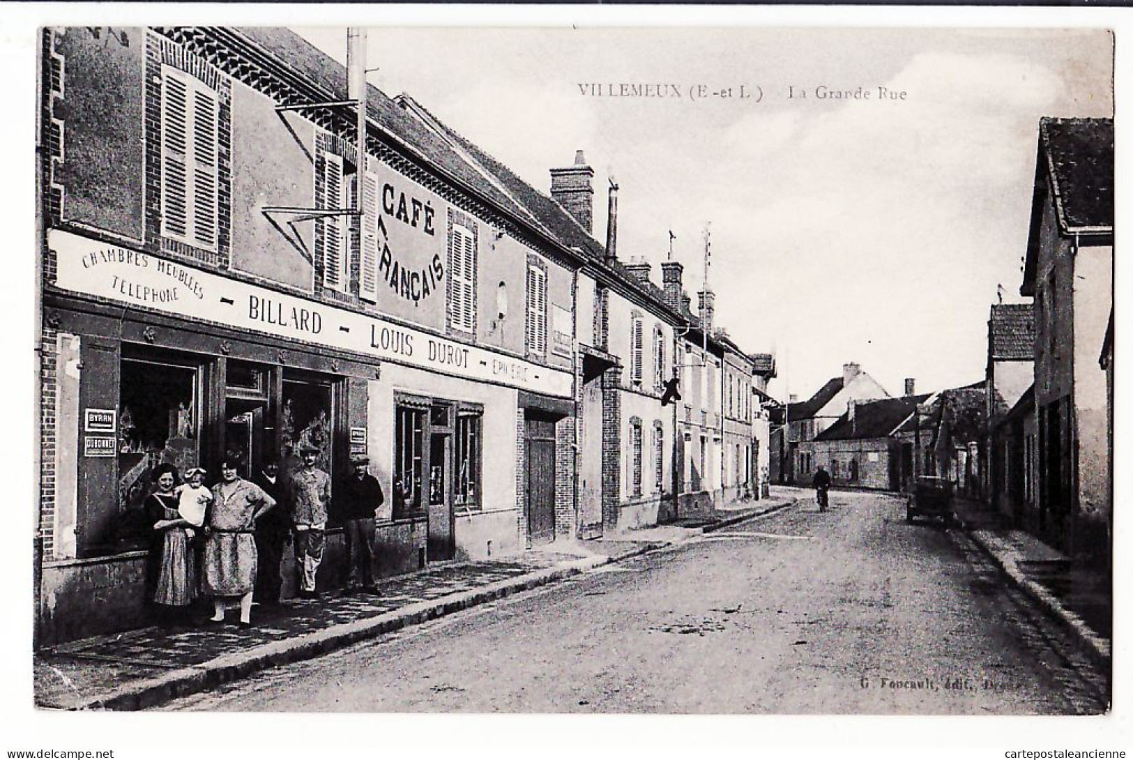 25934 / ⭐ ♥️  Peu Commun VILLEMEUX Eure Loir Epicerie CAFE Français BILLARD Louis DUROT Grande Rue 1920s  - Villemeux-sur-Eure