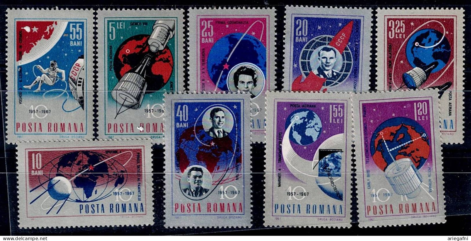 ROMANIA  1967 SPACE MI No 2559-67 MNH VF!! - Unused Stamps