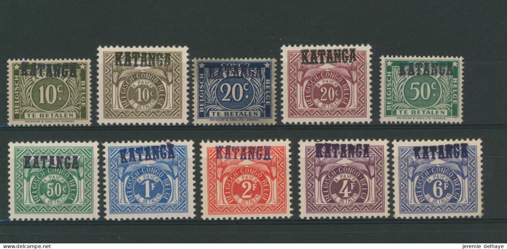 Katanga - Taxe : TX1/7** (MNH) + TX1a**, TX2a**, TX3a** Neuf Sans Charnières. Bel Ensemble - Katanga