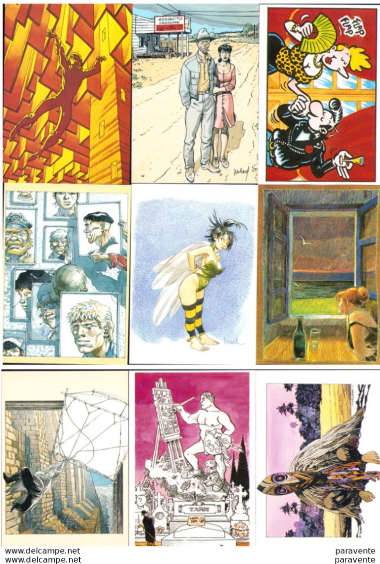 Pfolio De 9 Cartes Postales Par Ed MOSQUITO Avec Andreas Hermann Juillard Loisel Margerin Prado Schuiten Tardi Toppi - Postcards