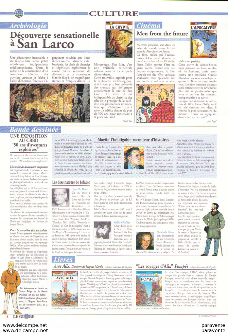 Journal GLOBE 2002 Avec ALIX LEFRANC JHEN Personnages De MARTIN - Other & Unclassified