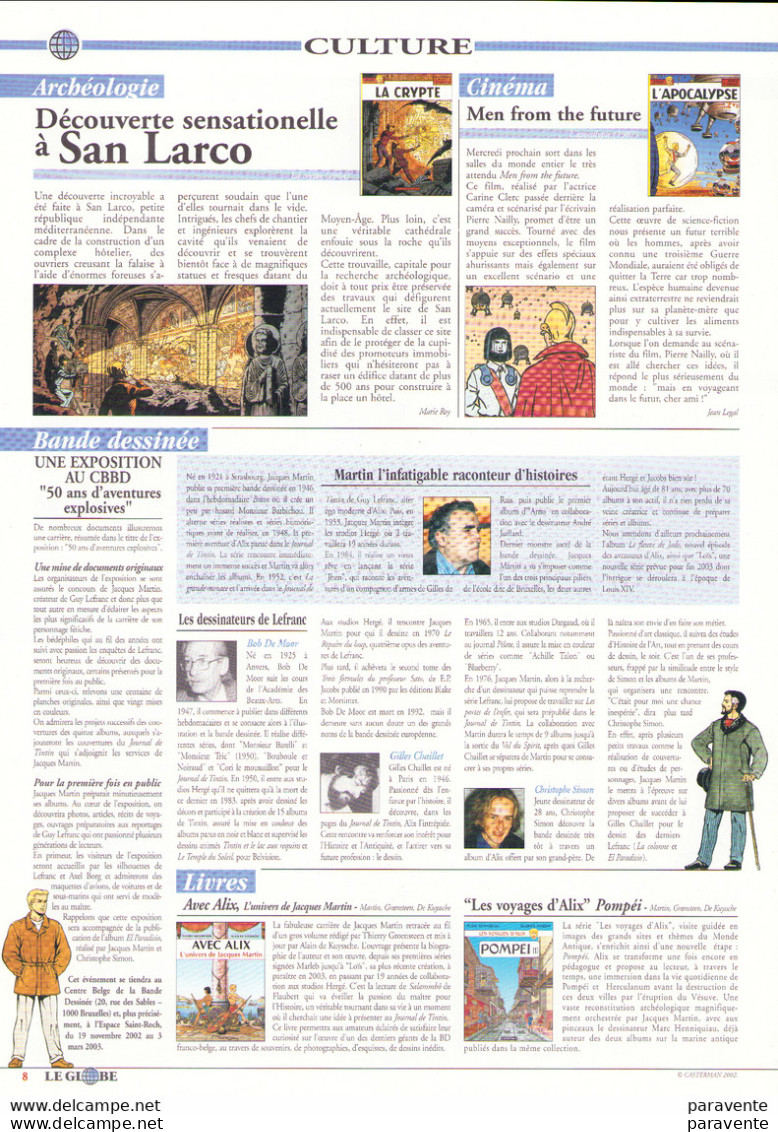 Journal GLOBE 2002 Avec ALIX LEFRANC JHEN Personnages De MARTIN - Sonstige & Ohne Zuordnung