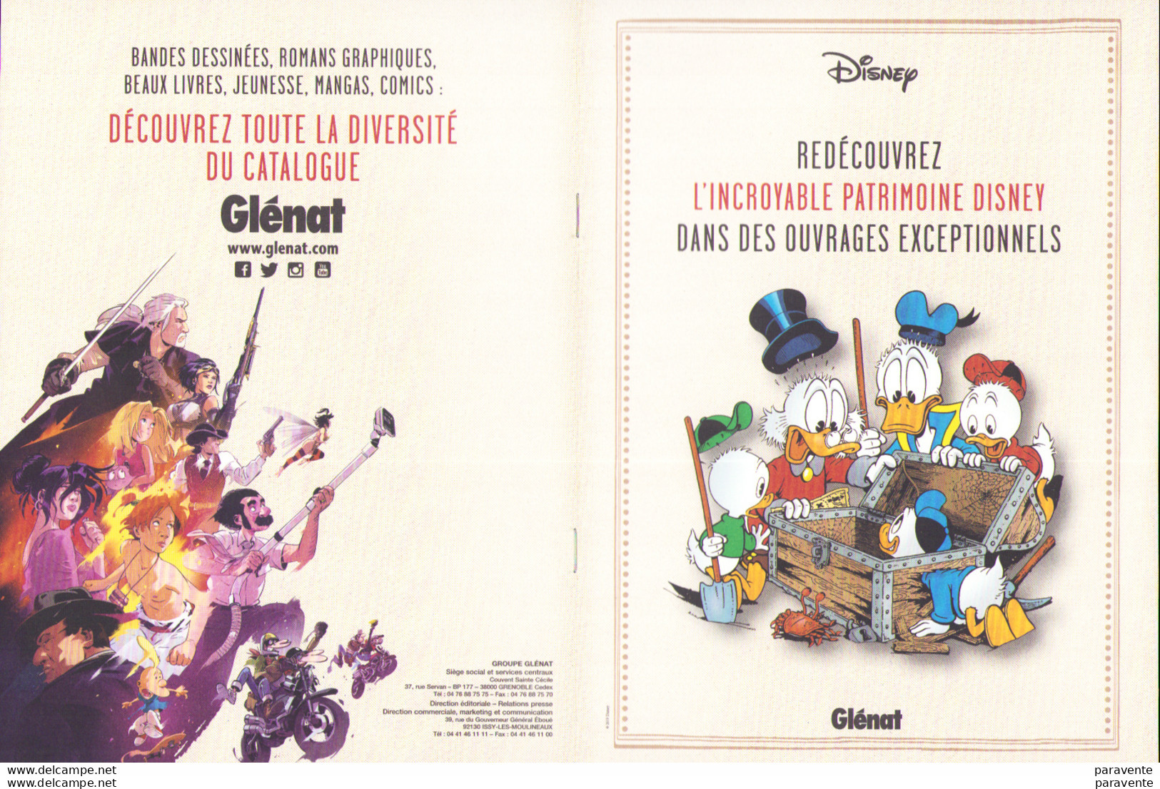 Dossier REDECOUVREZ INCROYABLE PATRIMOINE DISNEY De Glenat Avec Scarpa Banks Don Rosa Godfredson - Presseunterlagen