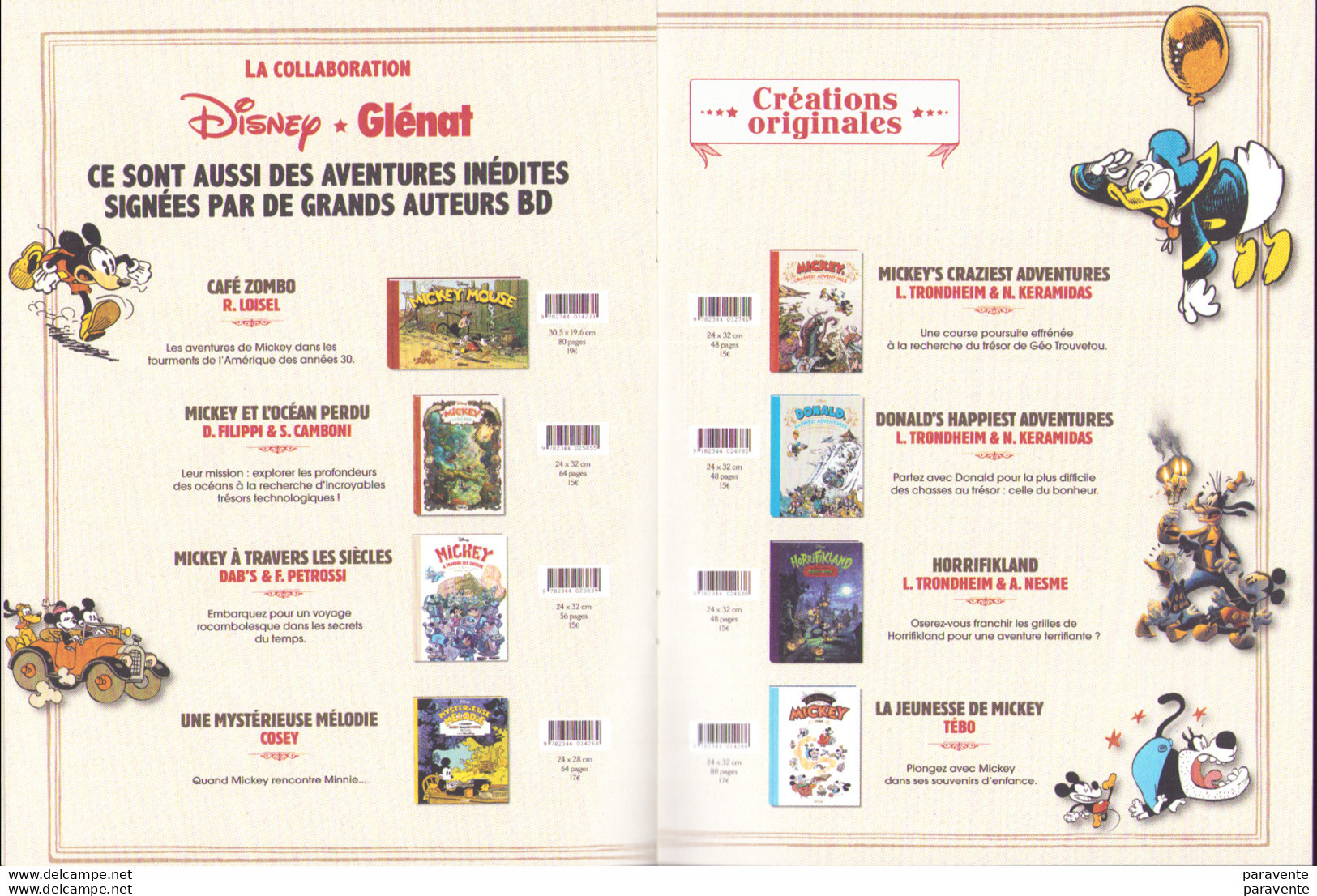 Dossier REDECOUVREZ INCROYABLE PATRIMOINE DISNEY De Glenat Avec Scarpa Banks Don Rosa Godfredson - Dossiers De Presse