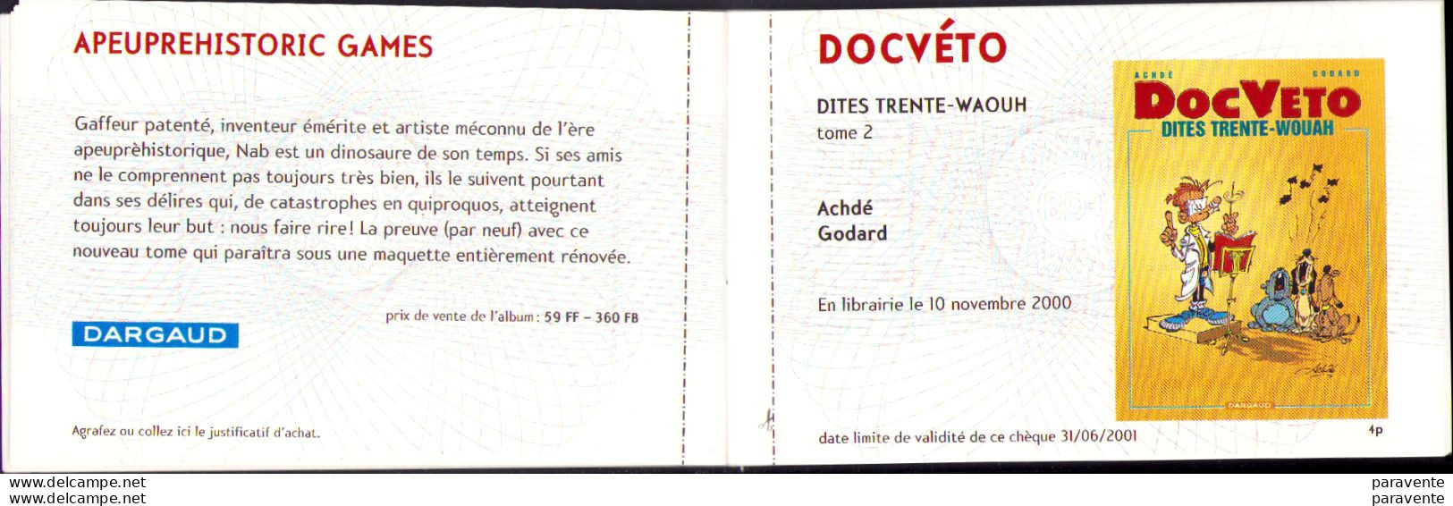 catalogue DARGAUD BD+ , bilal delaby guarnido marini vance XIII tronheim leo derib fred en 2001