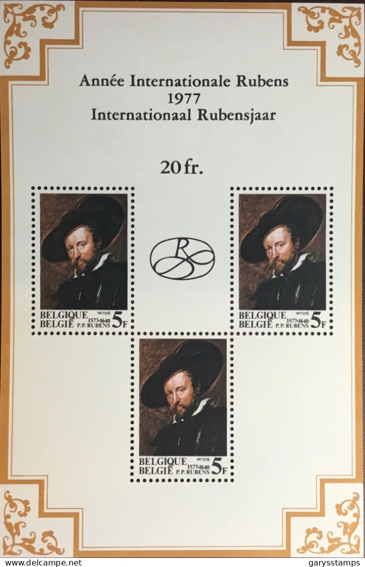 Belgium 1977 Rubens Minisheet MNH - Unused Stamps