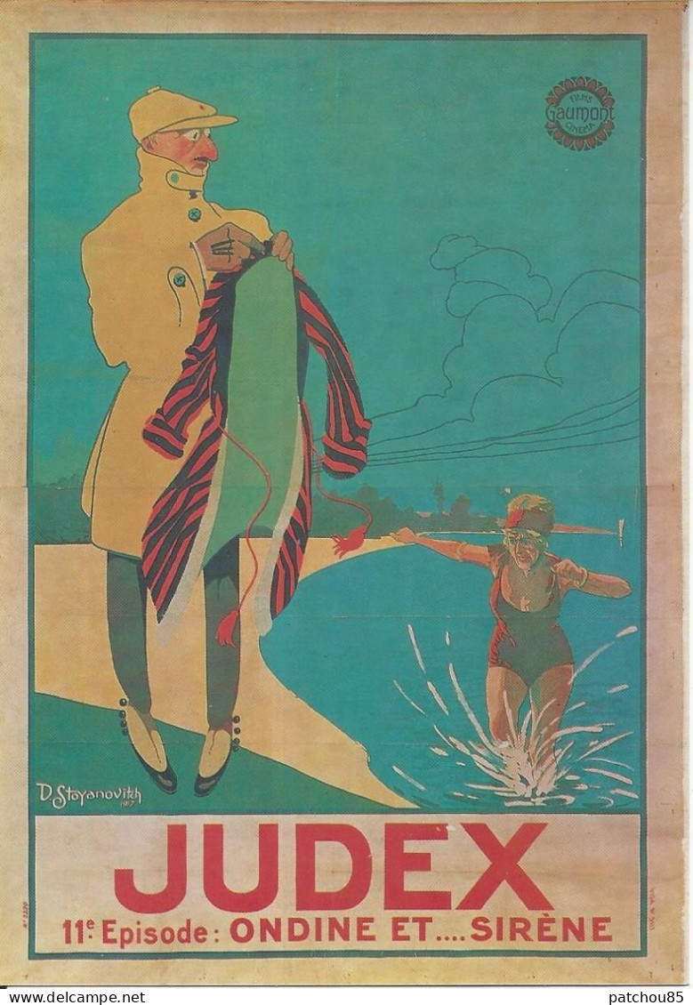 CPM   Affiches De Cinéma  Judex Ondine Et Sirène 1917  Film De Louis Feuillade  Illustrateur D. Stoyanovich - Affiches Sur Carte