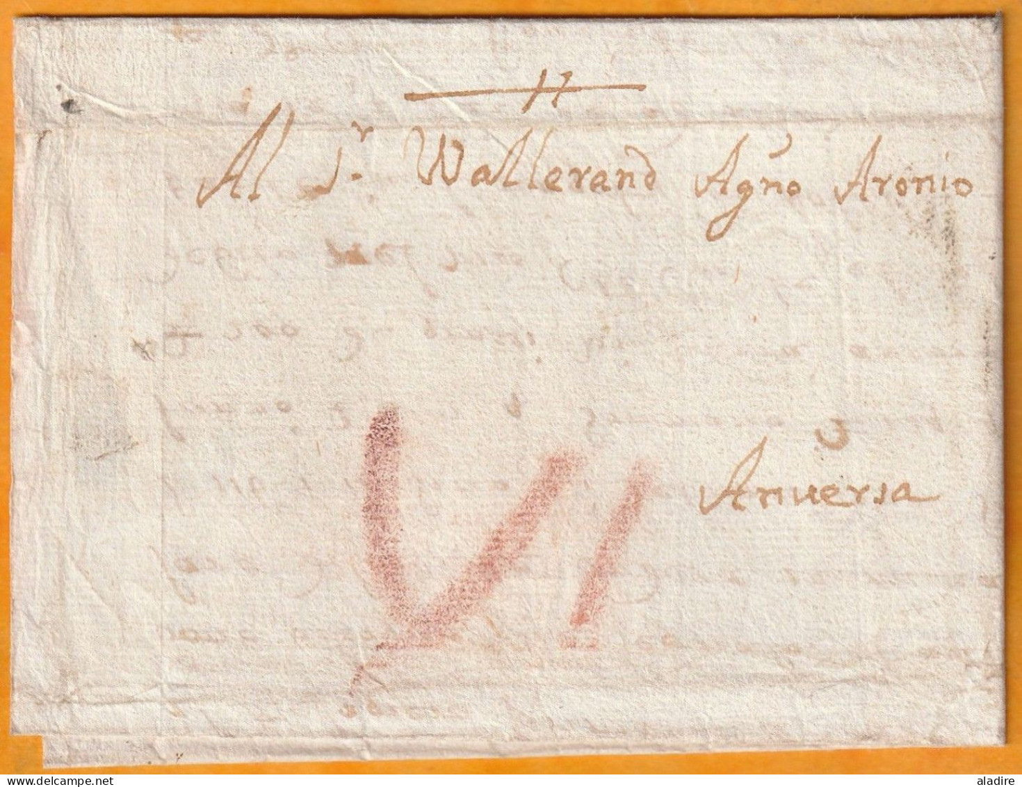 1672 - Lettre Avec Corresp En Italiano Italien De Lille Lilla Vers Anvers Anversa Antwerp (Autriche Auj. Belgique) - ....-1700: Précurseurs