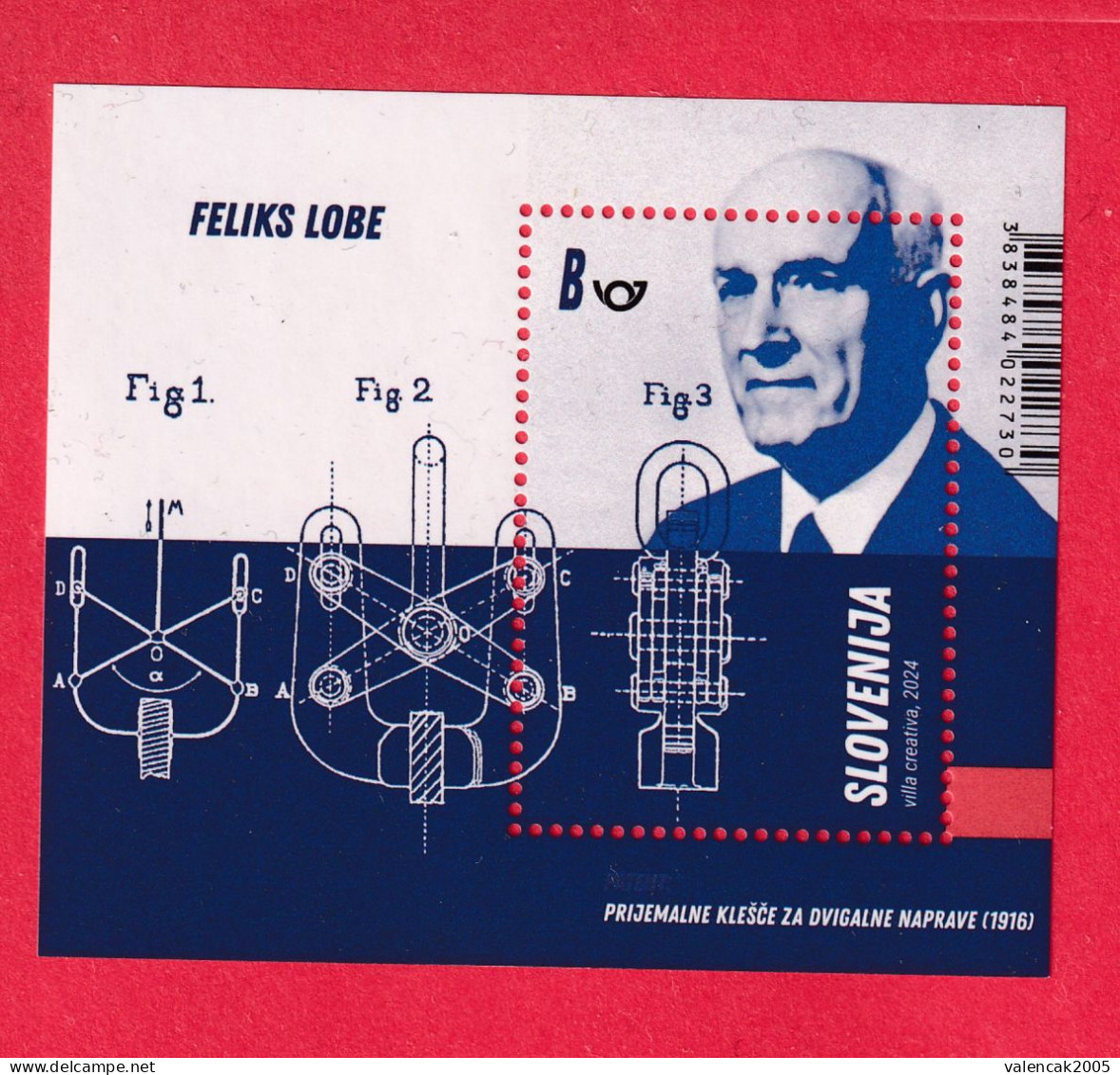 3333 Slowenien Slovenia 2024 MNH Block First Slovene Inventors With Patents Feliks Lobe - Autres & Non Classés