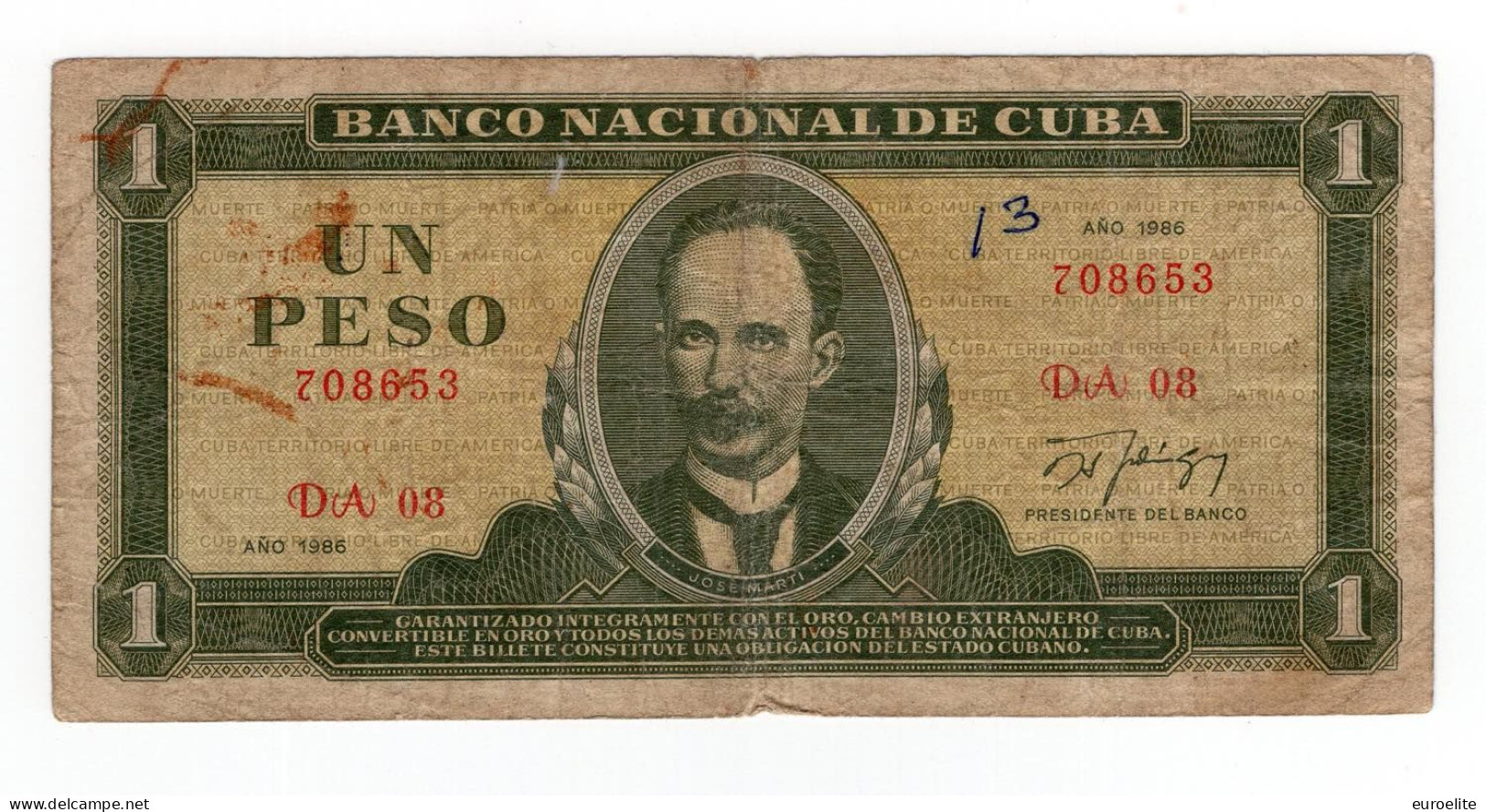 Cuba - Repubblica (dal 1959) - 1 Peso 1986 - Kuba