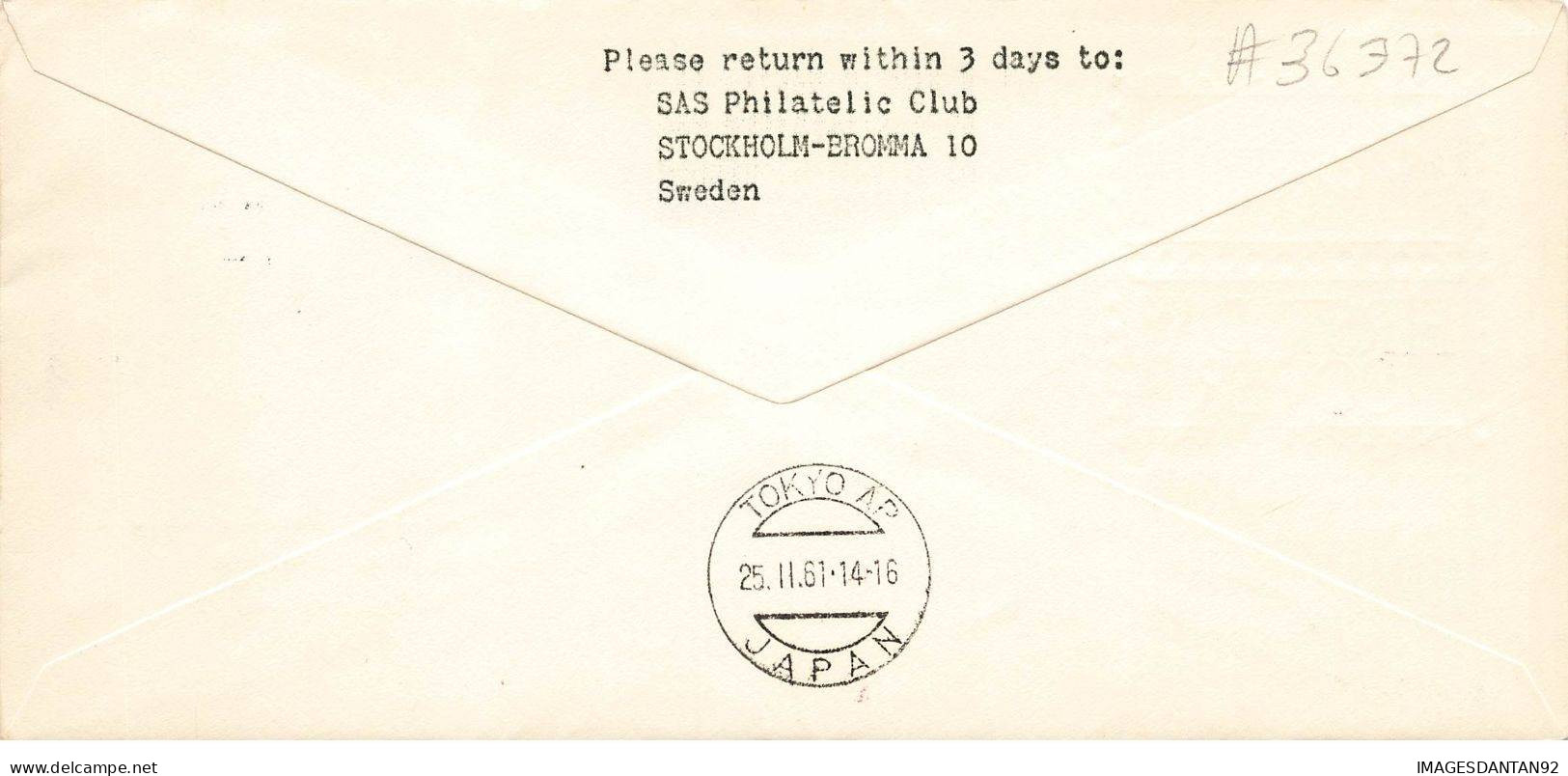 SUEDE #36372 FIRST DAY COVER SCANDINAVIAN SAS STOCKHOLM TOKYO 1961 - Cartas & Documentos