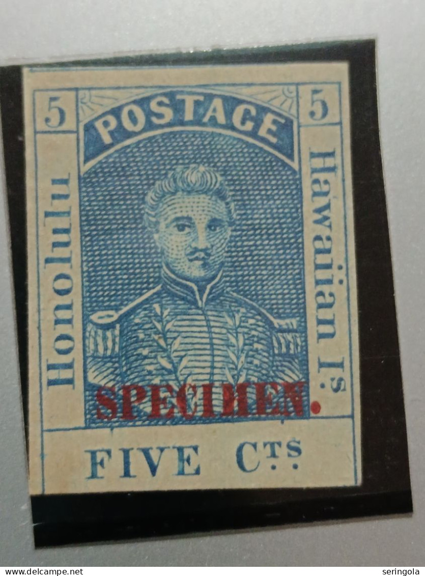 1868 5 Cents Blue Specimen SG# 10s - Hawaii