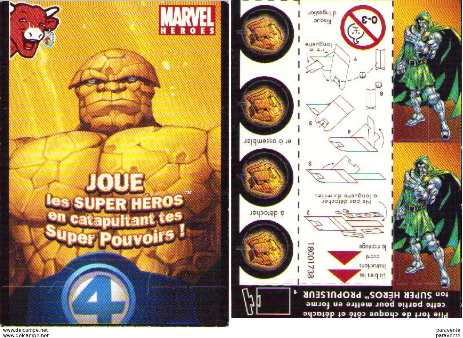 Carte VACHE QUI RIT MARVEL HEROS Pas Ouverte - Werbung