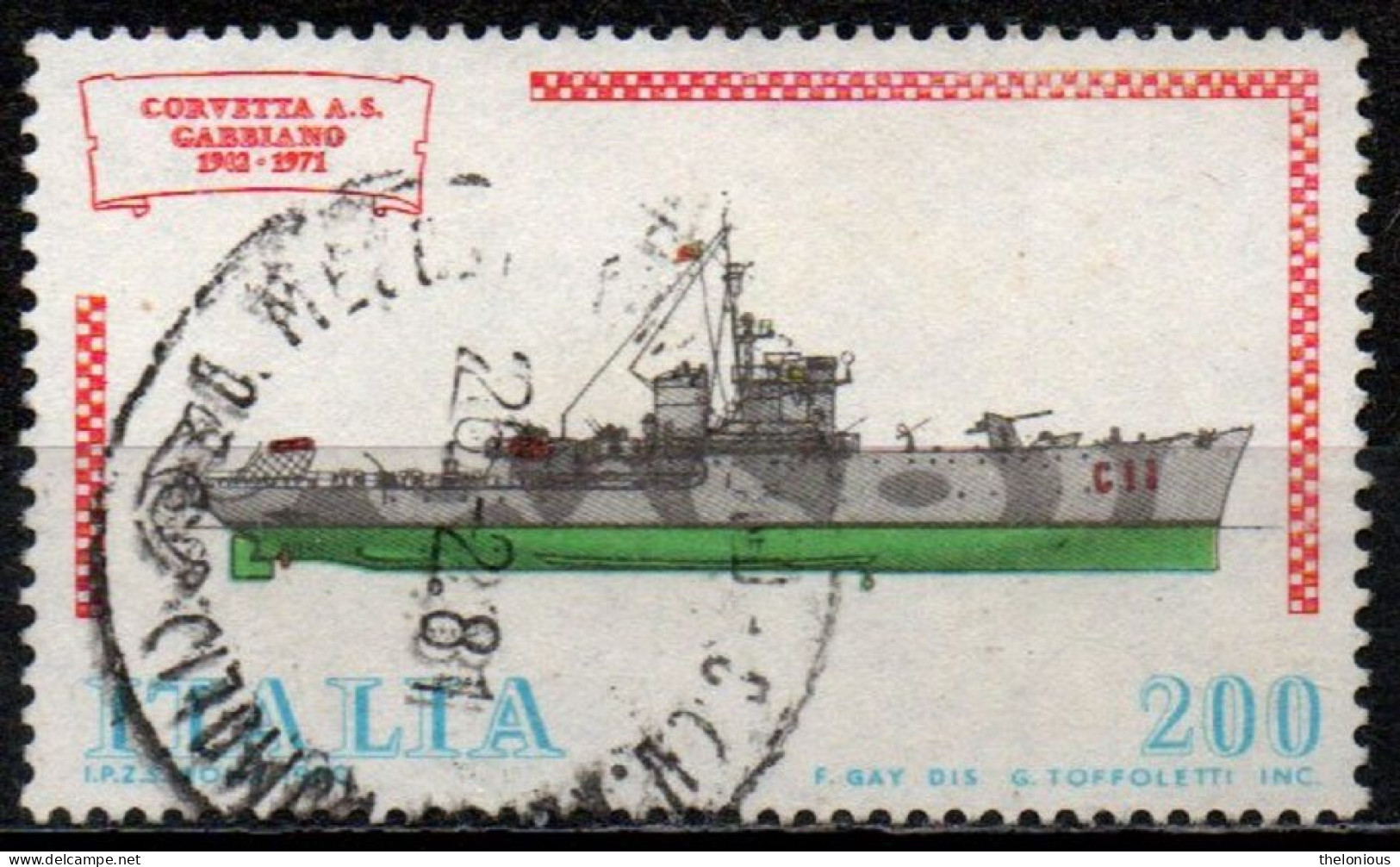 Italia Repubblica 1980: Navi - Corvetta "Gabbiano" - 200 Lire - Usato - 1971-80: Used