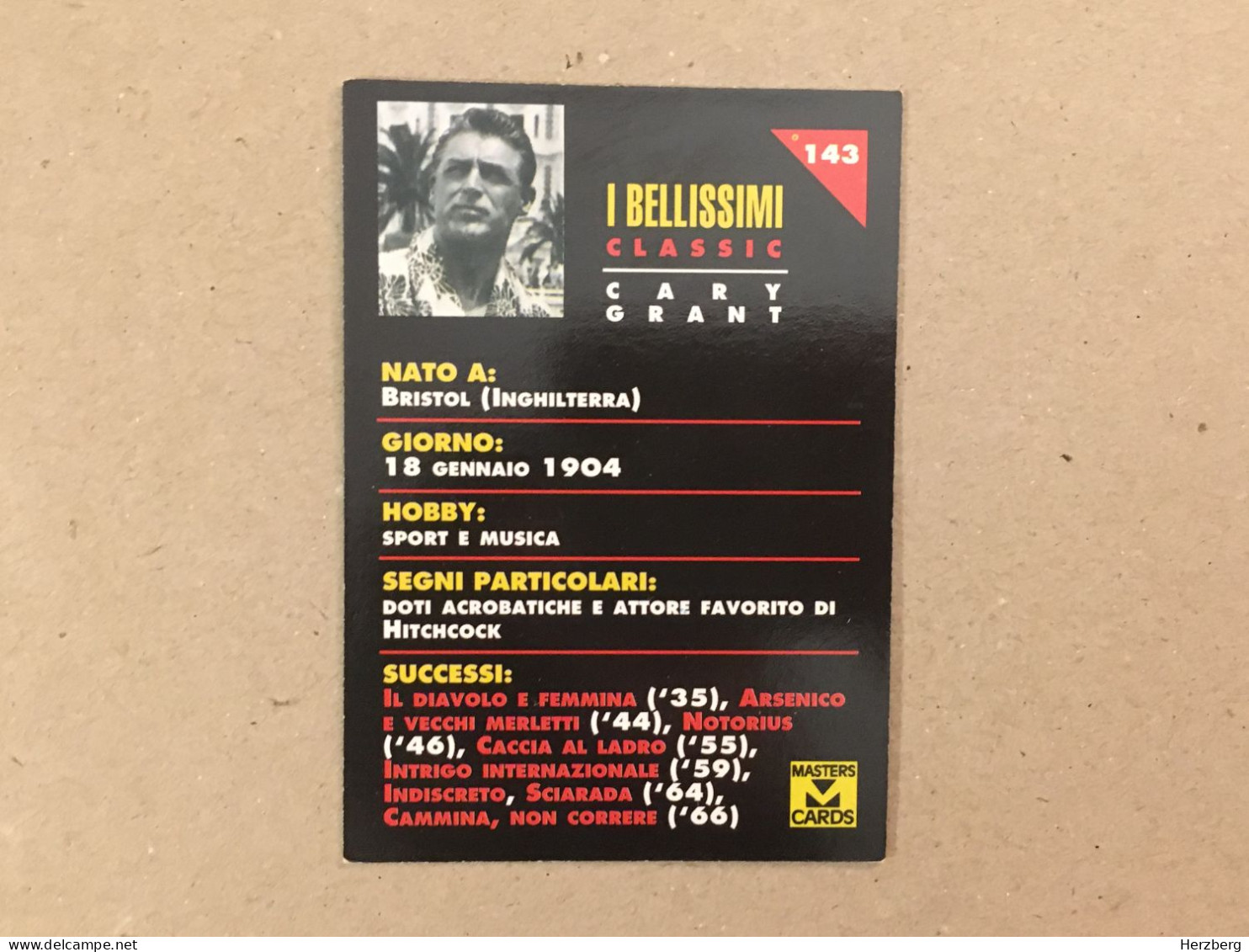 Italia Italy Edition - Cary Grant Actor   - Collection Trading Card - Altri & Non Classificati