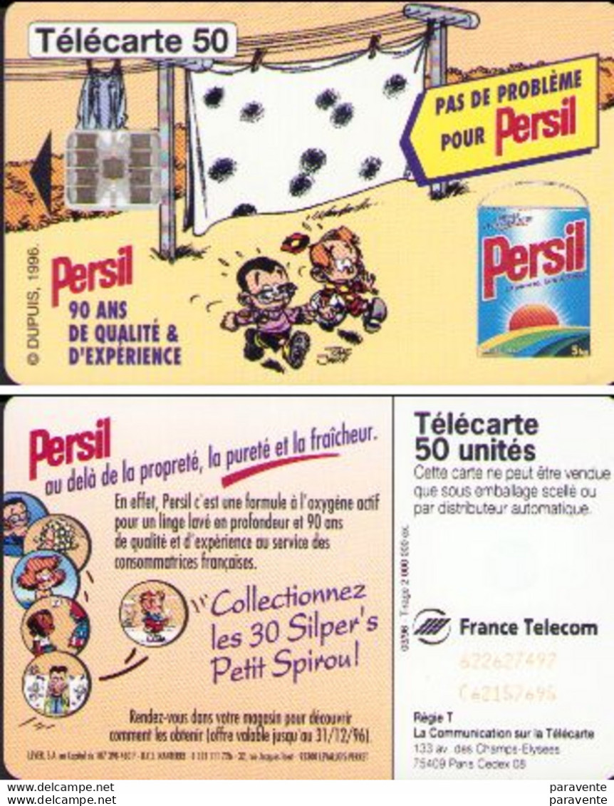 Carte Téléphonique Française PERSIL Avec Petit Spirou (utilisée) - Advertentie