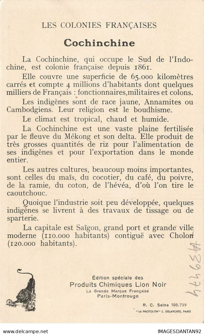 LA COCHINCHINE #MK39474 VIETNAM VIET NAM COLONIES FRANCAISES LA COCHINCHINE CARTE GEOGRAPHIQUE - Viêt-Nam