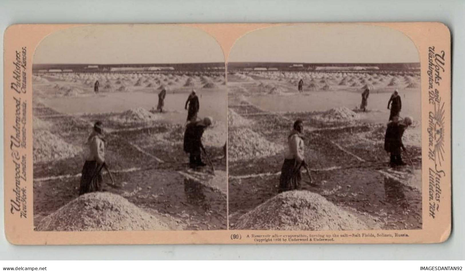 RUSSIE RUSSIA #PP1308 SOLINEN TERRAIN SALES SEL REMUE RESERVOIR 1898 - Stereo-Photographie