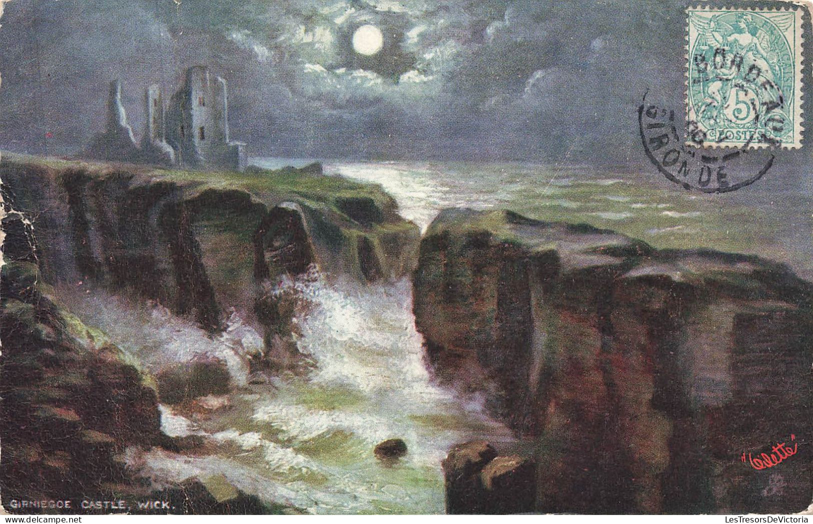 ROYAUME-UNI - Girniegoe - Castle - Wick - Vue Au Loin Du Château - Vue De La Mer - Carte Postale Ancienne - Caithness