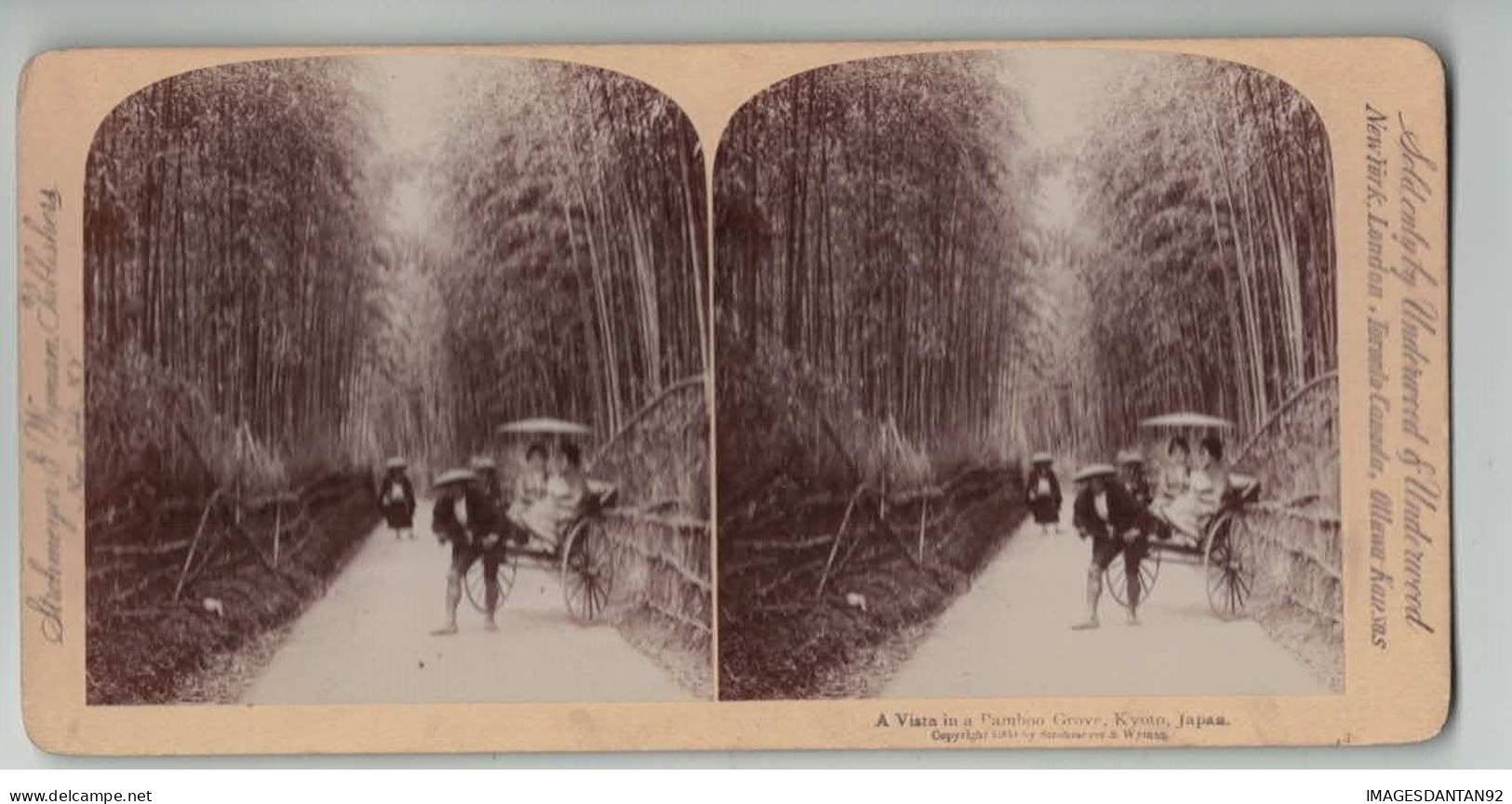 JAPON JAPAN #PP1344 KYOTO VUE DE BAMBOO GROVE POUSSE POUSSE 1900 - Stereo-Photographie