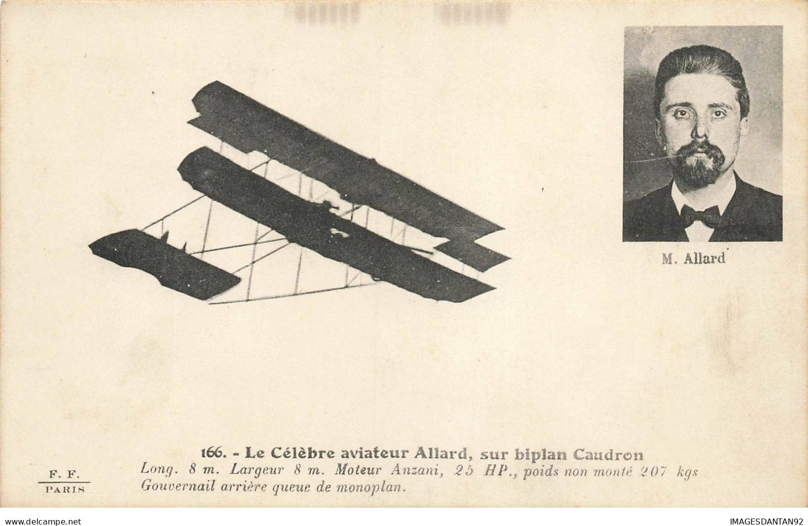 AVIATEURS #MK44426 LE CELEBRE AVIATEUR ALLARD SUR BIPLAN CAUDRON - Aviatori