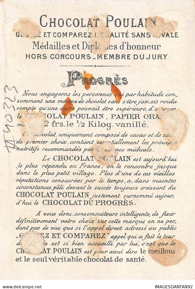 CHROMO #CL40323 CHOCOLAT POULAIN BRINS DE MUGUET FLEURS ROUGES - Poulain