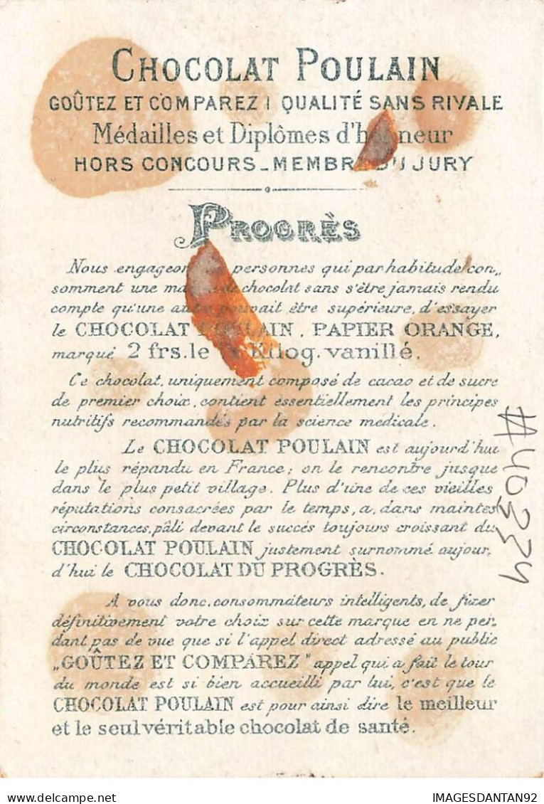 CHROMO #CL40334 CHOCOLAT POULAIN BRANCHE ROSIER FLEUR PAYSAGE ETANG - Poulain