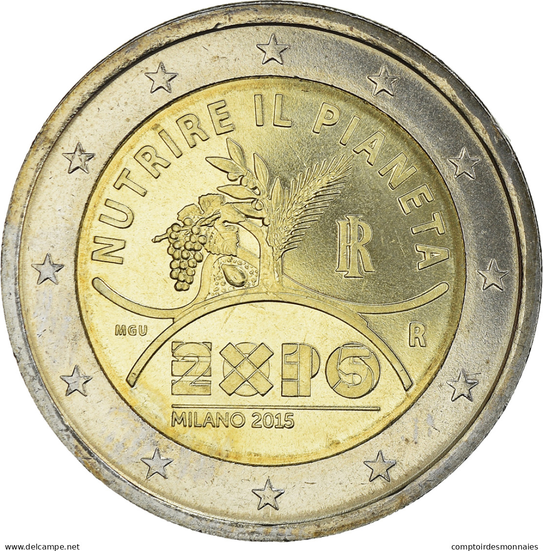 Italie, 2 Euro, EXPO MILANO 2015, 2015, SPL+, Bi-Metallic, KM:New - Italy