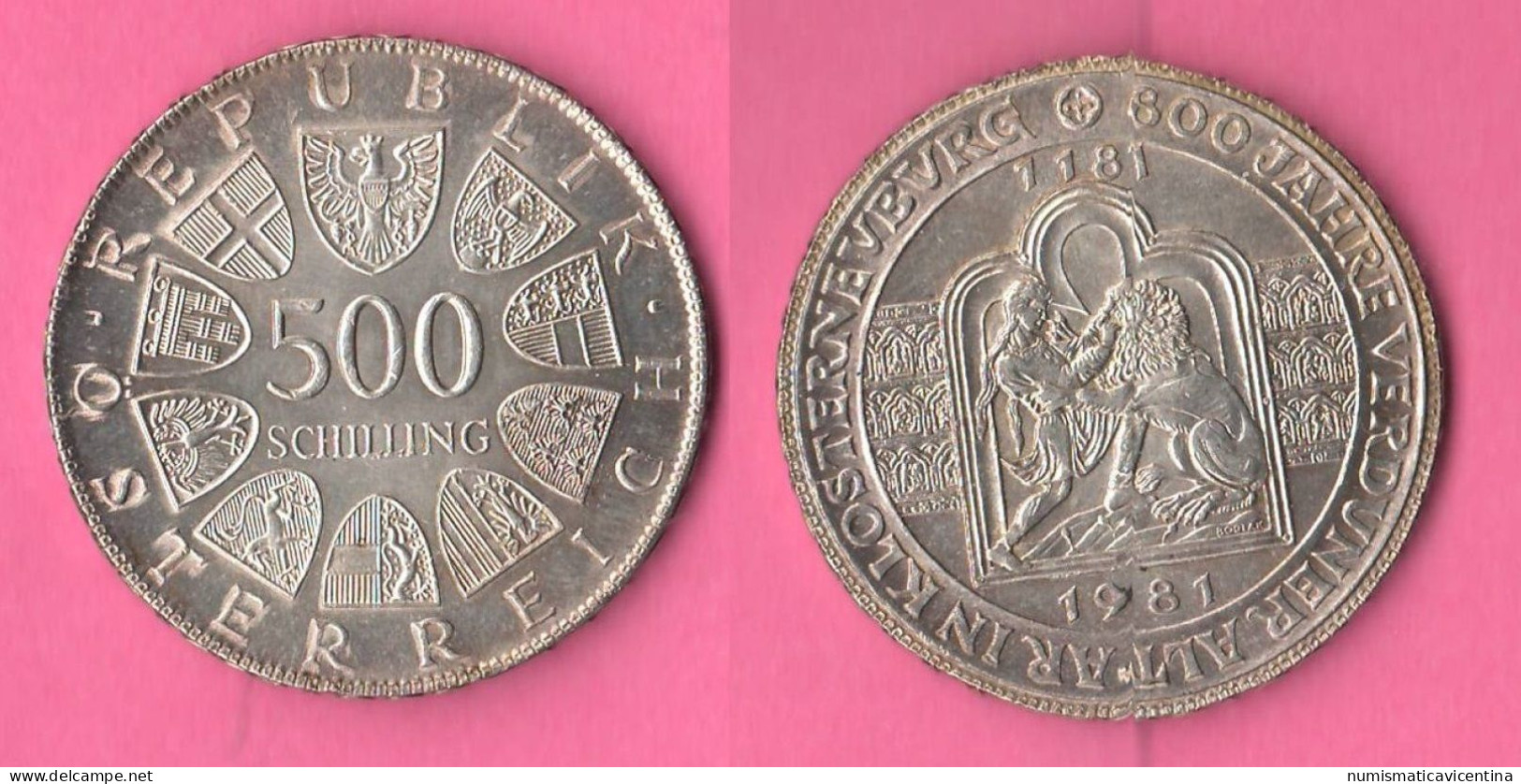 L' Autriche Shilling 500 Schilling 1981 Austria 500 Scellini Österreich Autel De Verdun Silver Coin C 22 - Austria