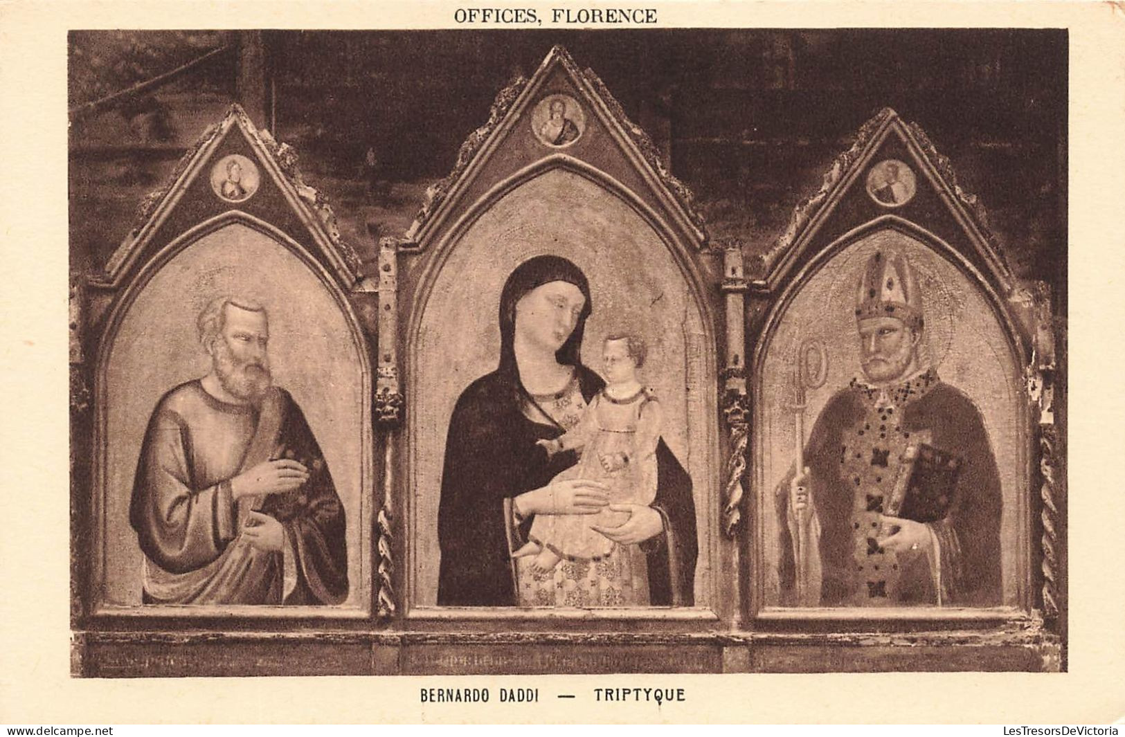 RELIGIONS & CROYANCES - Christianisme - Offices - Florence - Bernardo Daddi - Triptyque - Carte Postale Ancienne - Other & Unclassified