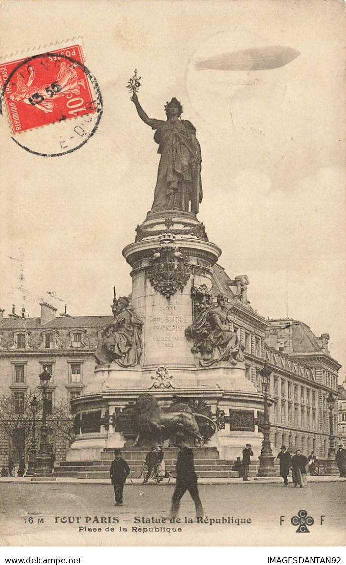 75011 PARIS #MK42835 STATUE DE LA REPUBLIQUE AVIATION ZEPPELIN - Statues