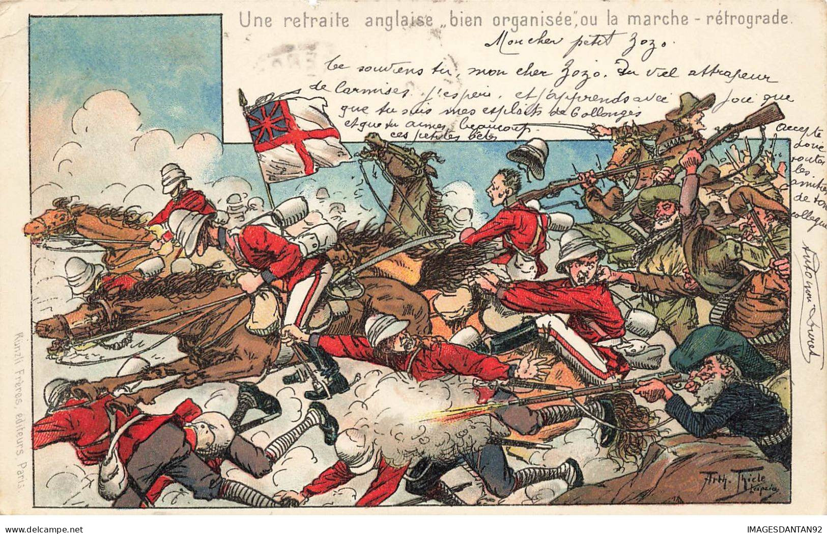 ILLUSTRATEURS #MK43521 UNE RETRAITE ANGLAISE GUERRE FUSILS CHEVAUX THIELE - Thiele, Arthur