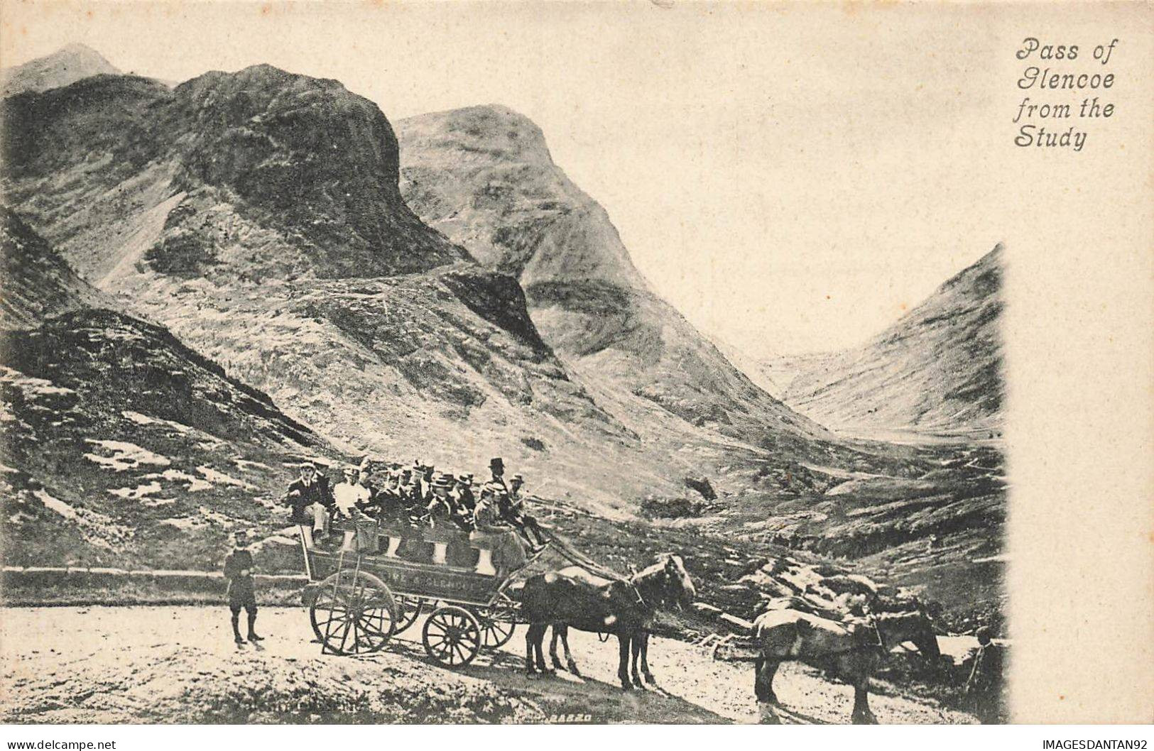 ECOSSE ANGLETERRE #MK44656 PASS OF GLENCOE FROM THE STUDY ATTELAGE - Other & Unclassified
