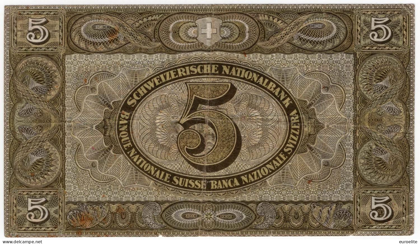 Svizzera - Banca Nazionale Svizzera - 5 Franchi 1949 "Guglielmo Tell" - Zwitserland