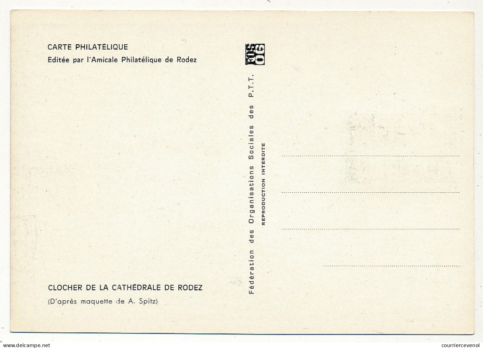 FRANCE - Carte Maximum - 1,00 Cathédrale De Rodez - 10 Juin 1967 - Rodez - Signée André Spitz, Dessinateur Du Timbre - 1960-1969