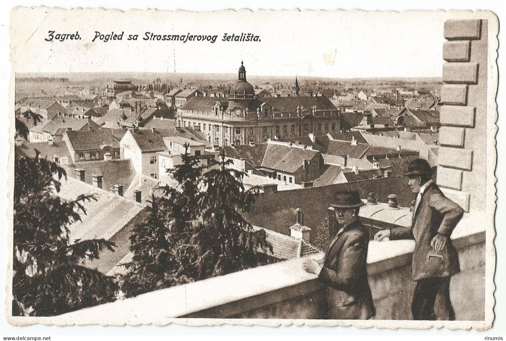 Zagreb 1917 Pogled Sa Strossmajerovog šetališta B/w Litho Used - Croatie
