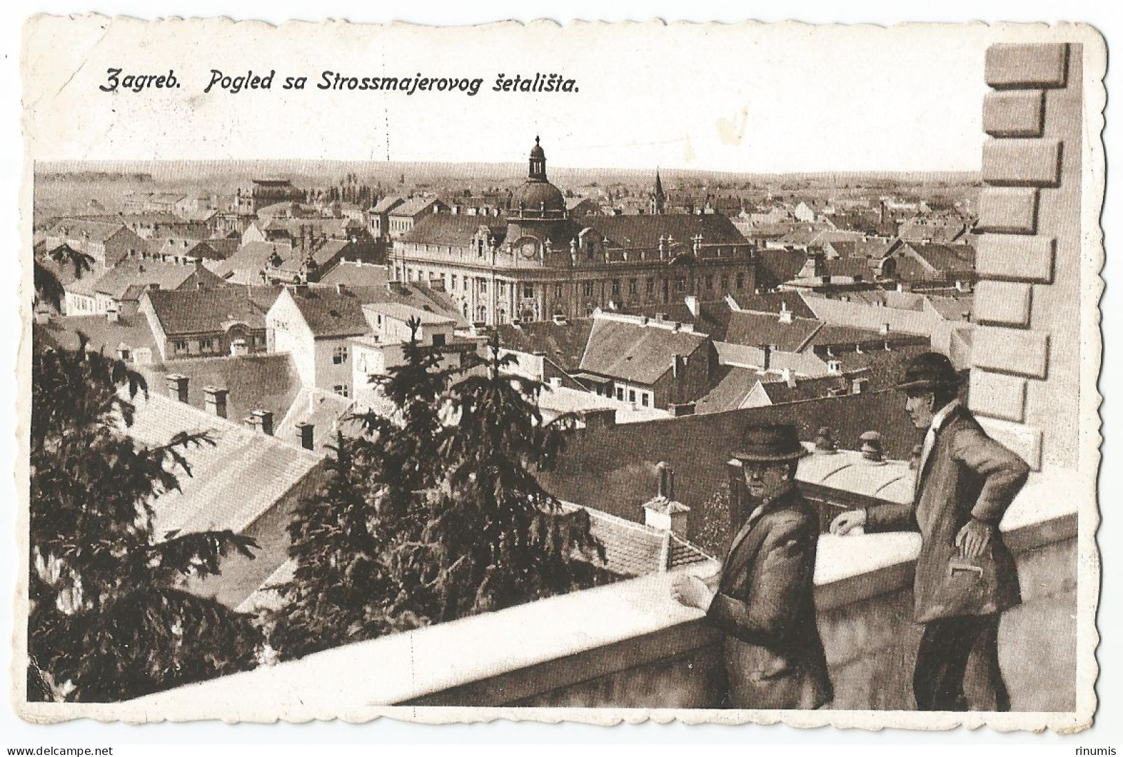 Zagreb 1917 Pogled Sa Strossmajerovog šetališta B/w Litho Used - Croacia