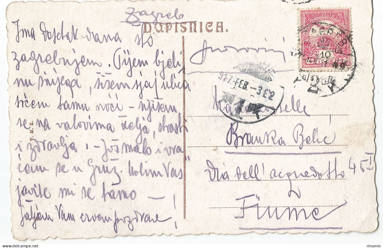 Zagreb 1917 Pogled Sa Strossmajerovog šetališta B/w Litho Used - Croatie