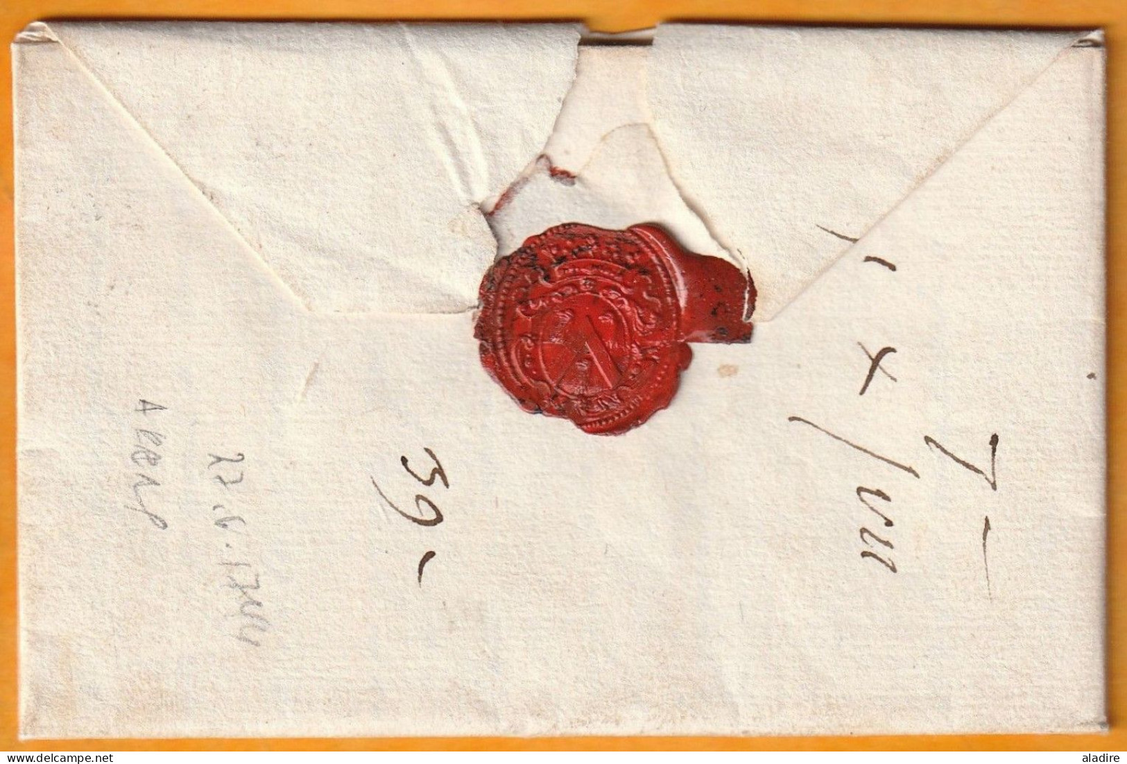 1744 - Marque Postale DARRAS Sur Lettre Pliée Avec Corresp De 2 P. D'Arras Vers LIEGE, Principauté, Auj. Belgique - 1701-1800: Précurseurs XVIII