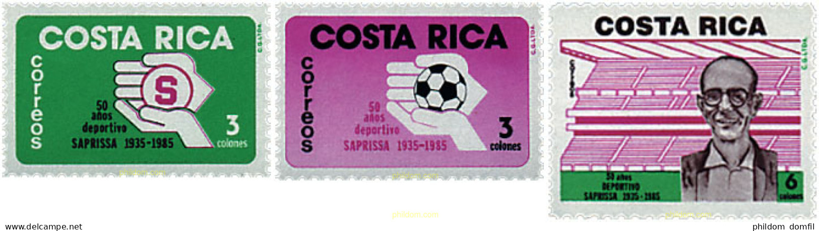 727859 HINGED COSTA RICA 1985 50 ANIVERSARIO DEL CLUB DEPORTIVO SAPRISSA - Costa Rica