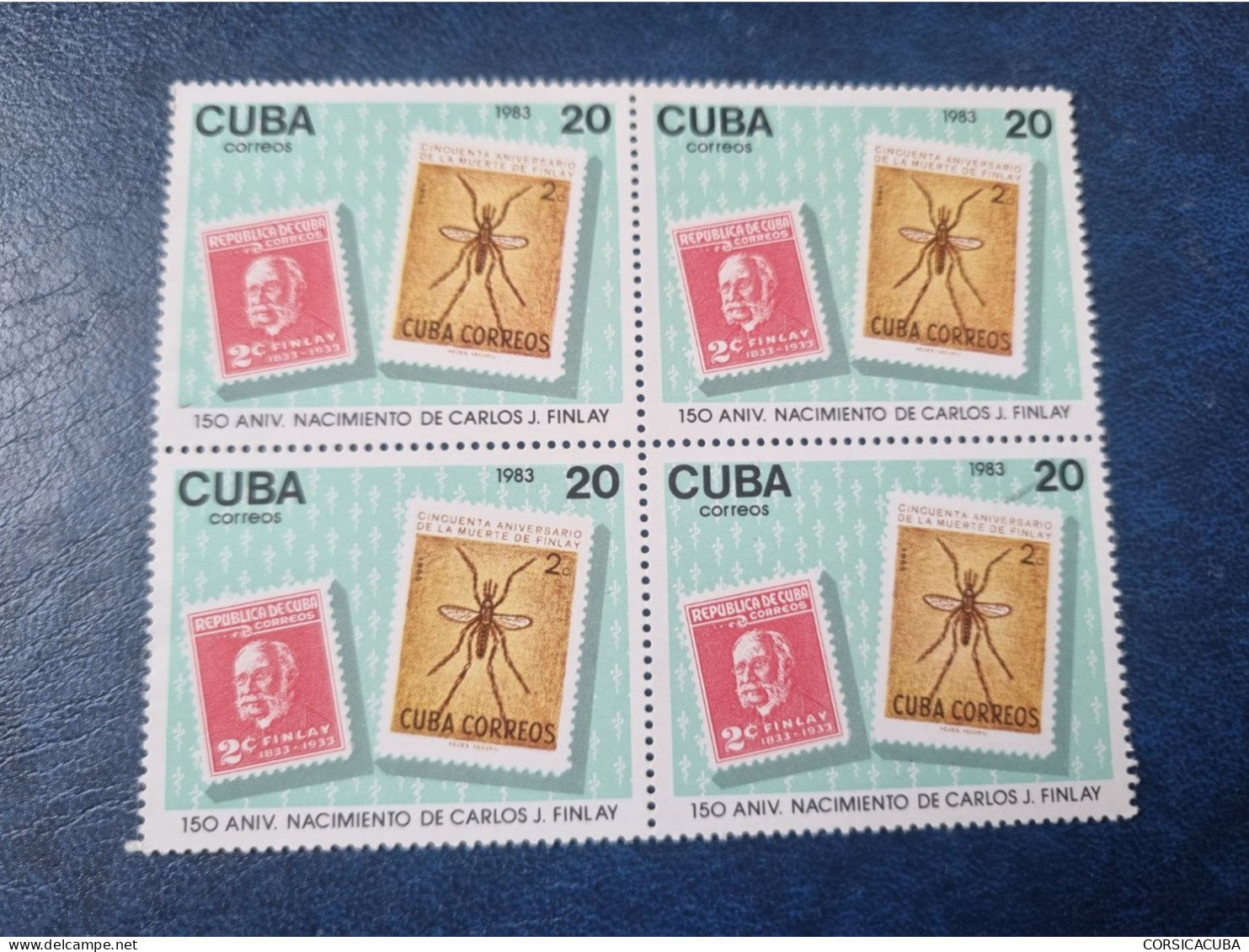 CUBA  NEUF  1983   NACIMIENTO  150  DE  CARLOS  J.  FINLAY  //  PARFAIT  ETAT  //  1er  CHOIX  // Bloc De 4 - Neufs