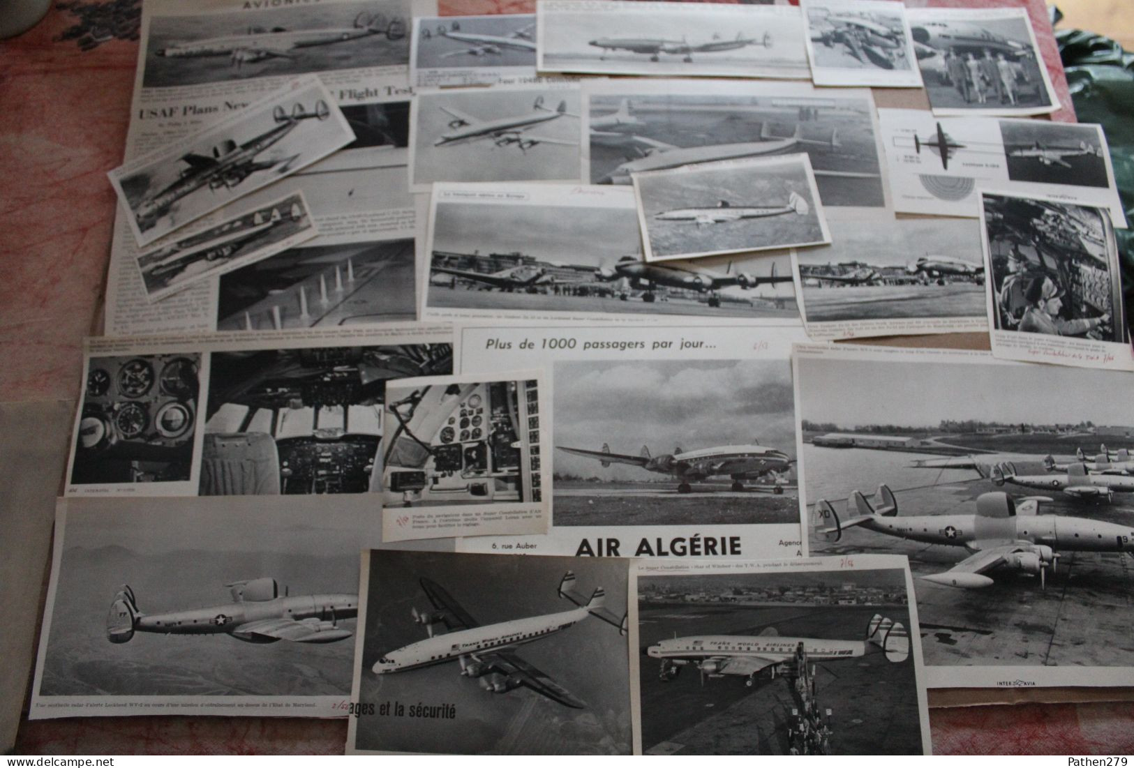 Lot De 362g D'anciennes Coupures De Presse Et Photo De L'aéronef Américain Lockheed "Super Constellation" - Altri & Non Classificati