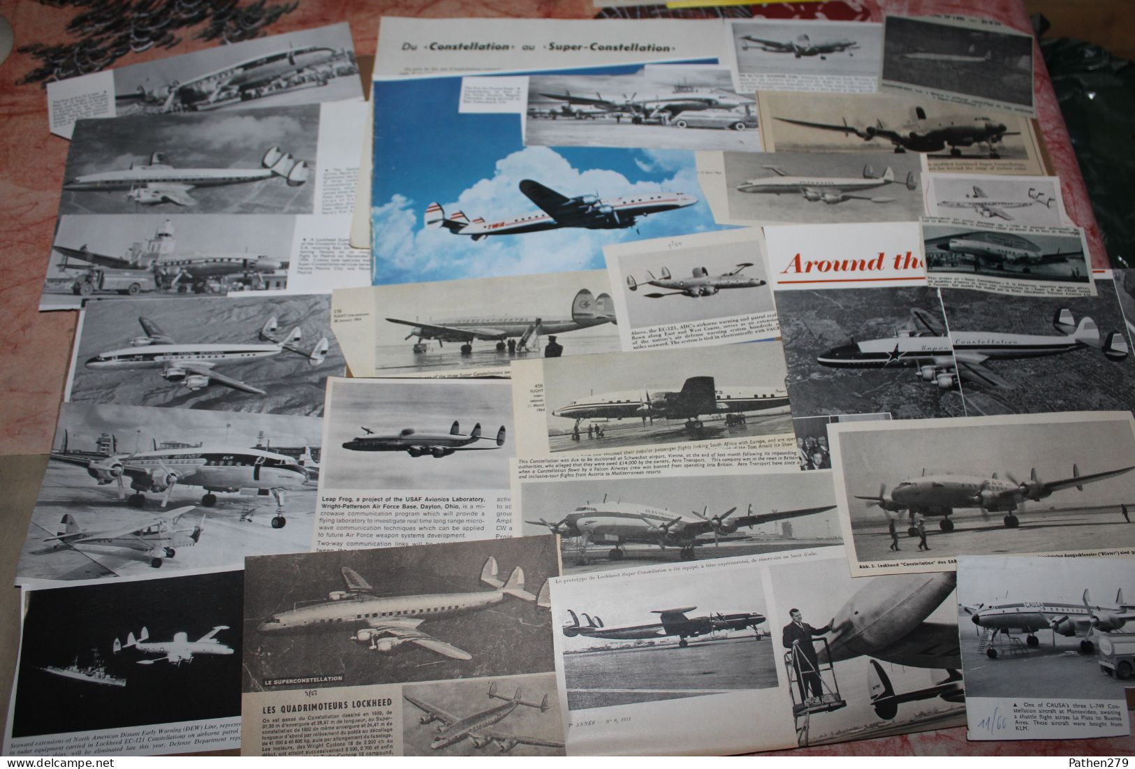 Lot De 362g D'anciennes Coupures De Presse Et Photo De L'aéronef Américain Lockheed "Super Constellation" - Autres & Non Classés