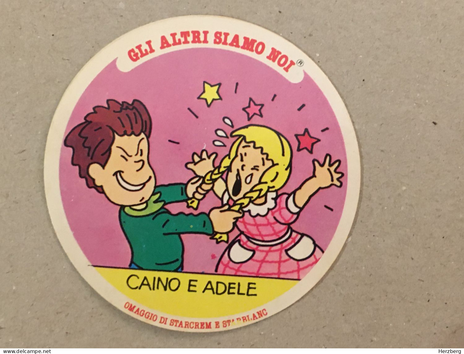 Italia Italy Edition - Adhesive Collection Sticker - Comics BD Humour Caino E Adele Boy And Girl - Altri & Non Classificati