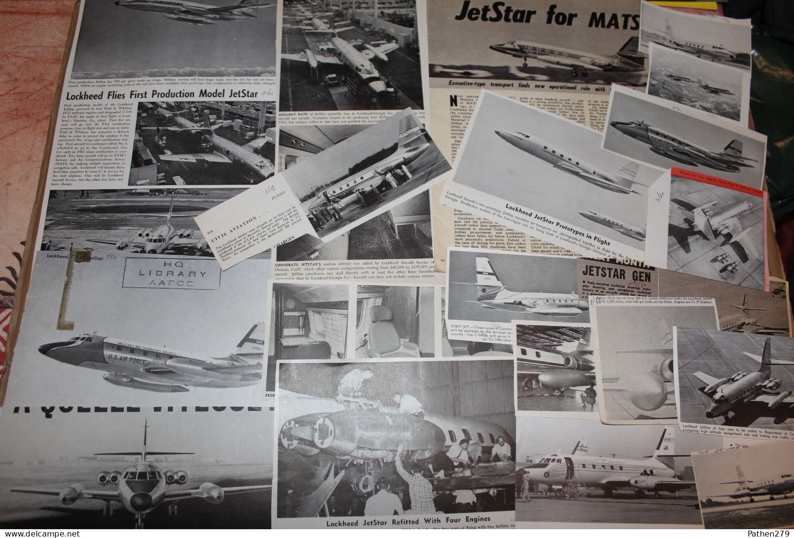 Lot De 232g D'anciennes Coupures De Presse De L'aéronef Américain Lockheed "Jetstar" - Andere & Zonder Classificatie