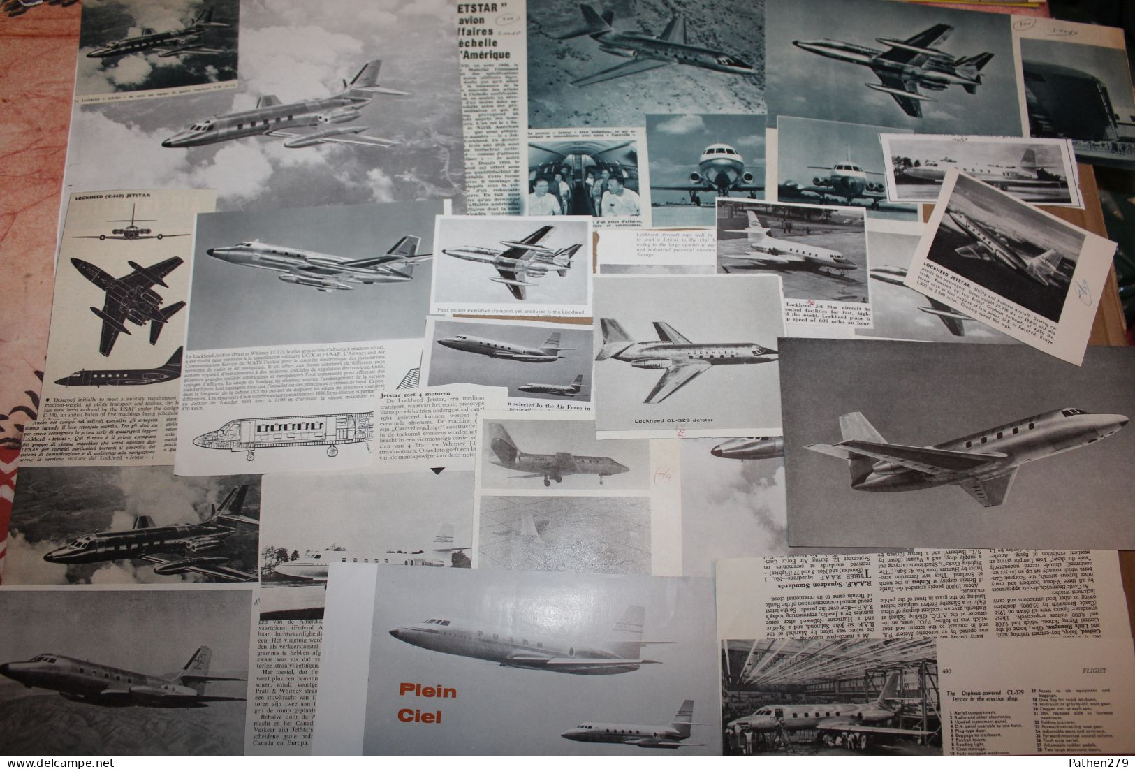 Lot De 232g D'anciennes Coupures De Presse De L'aéronef Américain Lockheed "Jetstar" - Andere & Zonder Classificatie